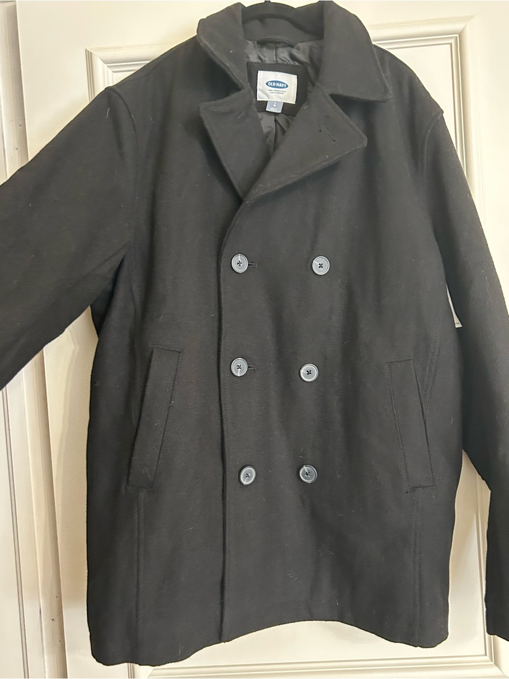 Old Navy Black Double-Breasted Peacoat